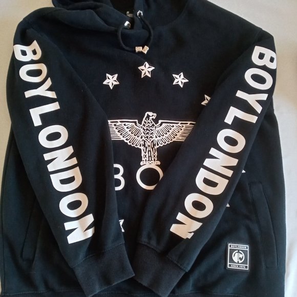 Boy London Globe Star Eagle  black/white Hoodie size M - Picture 11 of 12